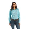 Ariat Womens R.E.A.L. Amazonite Bucking Bronc Long Sleeve Western Shirt