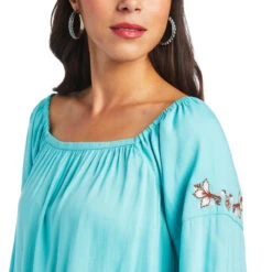 Ariat Womens Teal Chica Del Valle Top 7 Ariat Womens Teal Chica Del Valle Top -Ariat Shop P2634760 4 63998.1655762644