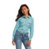 Ariat Girls R.E.A.L. Amazonite Bucking Bronc Long Sleeve Shirt