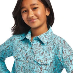 Ariat Girls R.E.A.L. Amazonite Bucking Bronc Long Sleeve Shirt 5 Ariat Girls R.E.A.L. Amazonite Bucking Bronc Long Sleeve Shirt -Ariat Shop P2635370 3 47635.1675963281