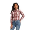 Ariat Girls R.E.A.L. Russet Plaid Long Sleeve Shirt