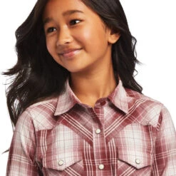 Ariat Girls R.E.A.L. Russet Plaid Long Sleeve Shirt -Ariat Shop P2635395 3 07064.1675961873