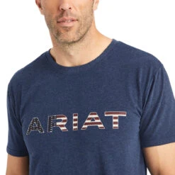 Ariat Mens Navy Heather Chimayo Graphic Short Sleeve T-Shirt -Ariat Shop P2647390 3 72981.1665423359