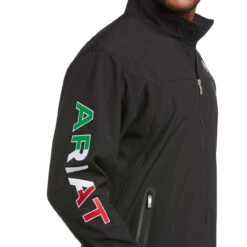 Ariat Mens Black Team Logo Mexico Flag Softshell Jacket -Ariat Shop P2656725 4 44881.1655762293