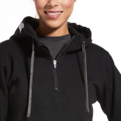 Ariat Womens Black Rebar Skill Set 1/2 Zip Hoodie -Ariat Shop P2670955 3 98941.1661194193