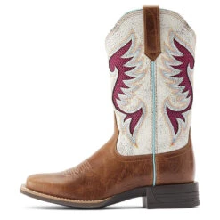 Ariat Womens Distressed White & Dark Tan Pinto VentTEK 360 Wide Square Toe Boots -Ariat Shop P2672675 4 00638.1673304559