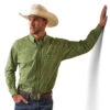 Ariat Mens Green Lennox Pro Series Classic Fit Long Sleeve Shirt