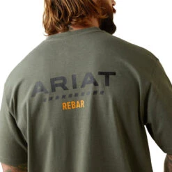 Ariat Mens Beetle Heather Rebar Cotton Strong Logo Short Sleeve T-Shirt -Ariat Shop P2763270 3 36481.1672764551