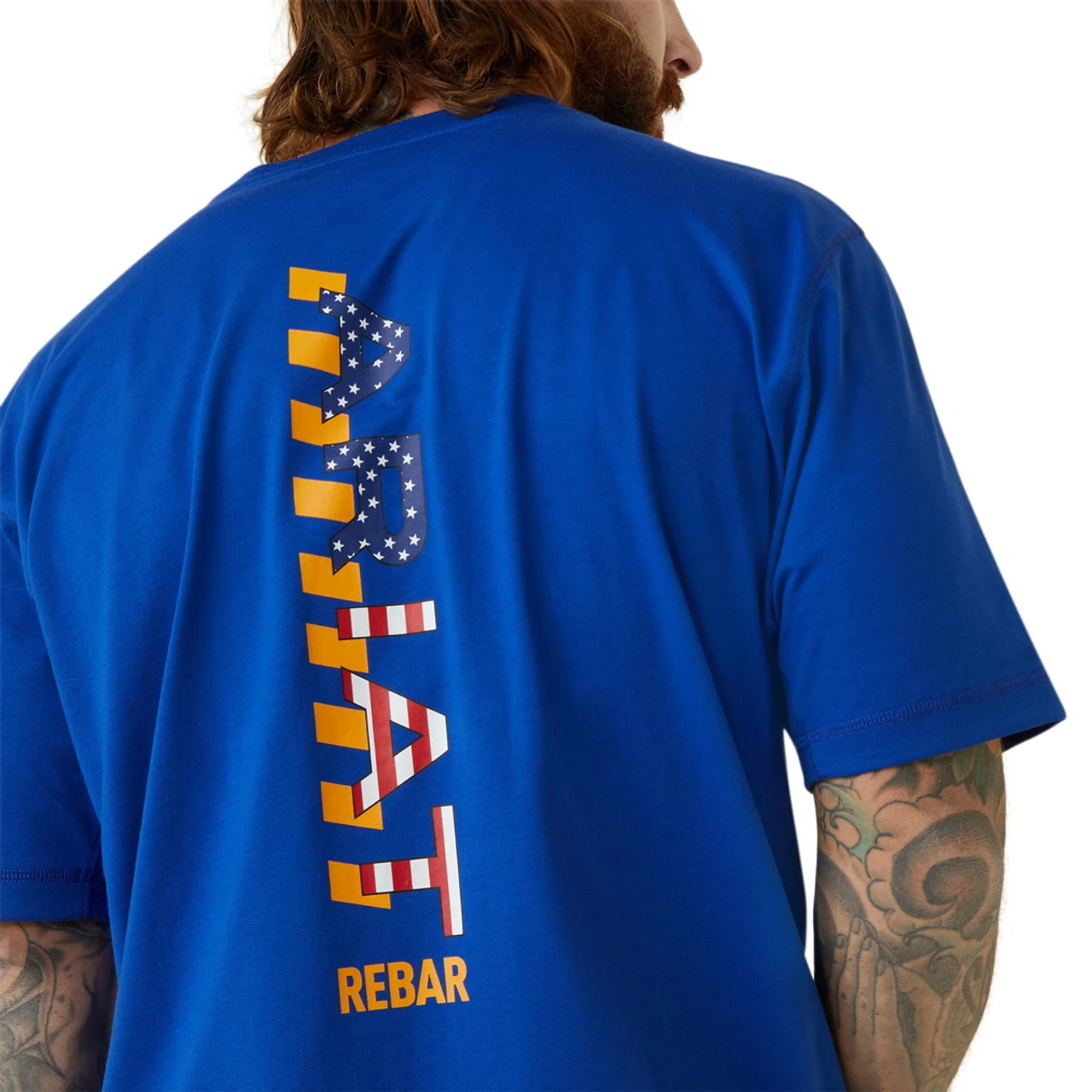 Ariat Mens Royal Blue Rebar Workman Logo Short Sleeve T-Shirts 2 Ariat Mens Royal Blue Rebar Workman Logo Short Sleeve T-Shirts - Image 2