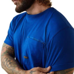 Ariat Mens Royal Blue Rebar Workman Logo Short Sleeve T-Shirts 6 Ariat Mens Royal Blue Rebar Workman Logo Short Sleeve T-Shirts -Ariat Shop P2763350 3 88719.1672764769