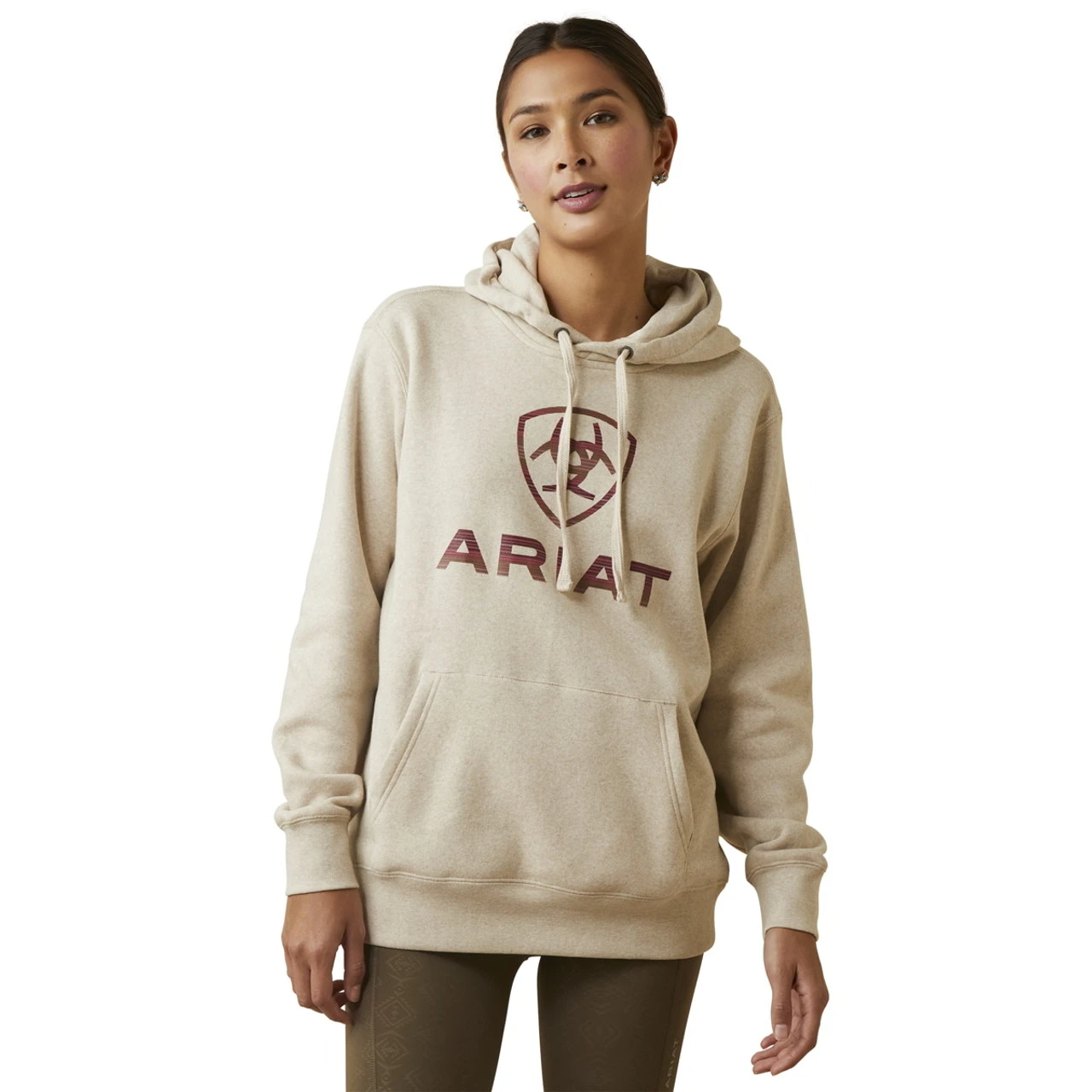 Ariat Womens R.E.A.L. Oatmeal Heather Ombre Shield Hoodie 1 Ariat Womens R.E.A.L. Oatmeal Heather Ombre Shield Hoodie