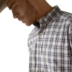 Ariat Mens White Plaid Gradon Pro Series Long Sleeve Shirts -Ariat Shop P2769570 3 56142.1692303868