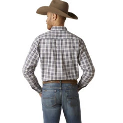 Ariat Mens White Plaid Gradon Pro Series Long Sleeve Shirts -Ariat Shop P2769570 4 51441.1692303868