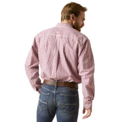 Ariatr Mens White & Red Wrinkle Free Valen Classic Fit Long Sleeve Shirt -Ariat Shop P2769690 3 20689.1692304453