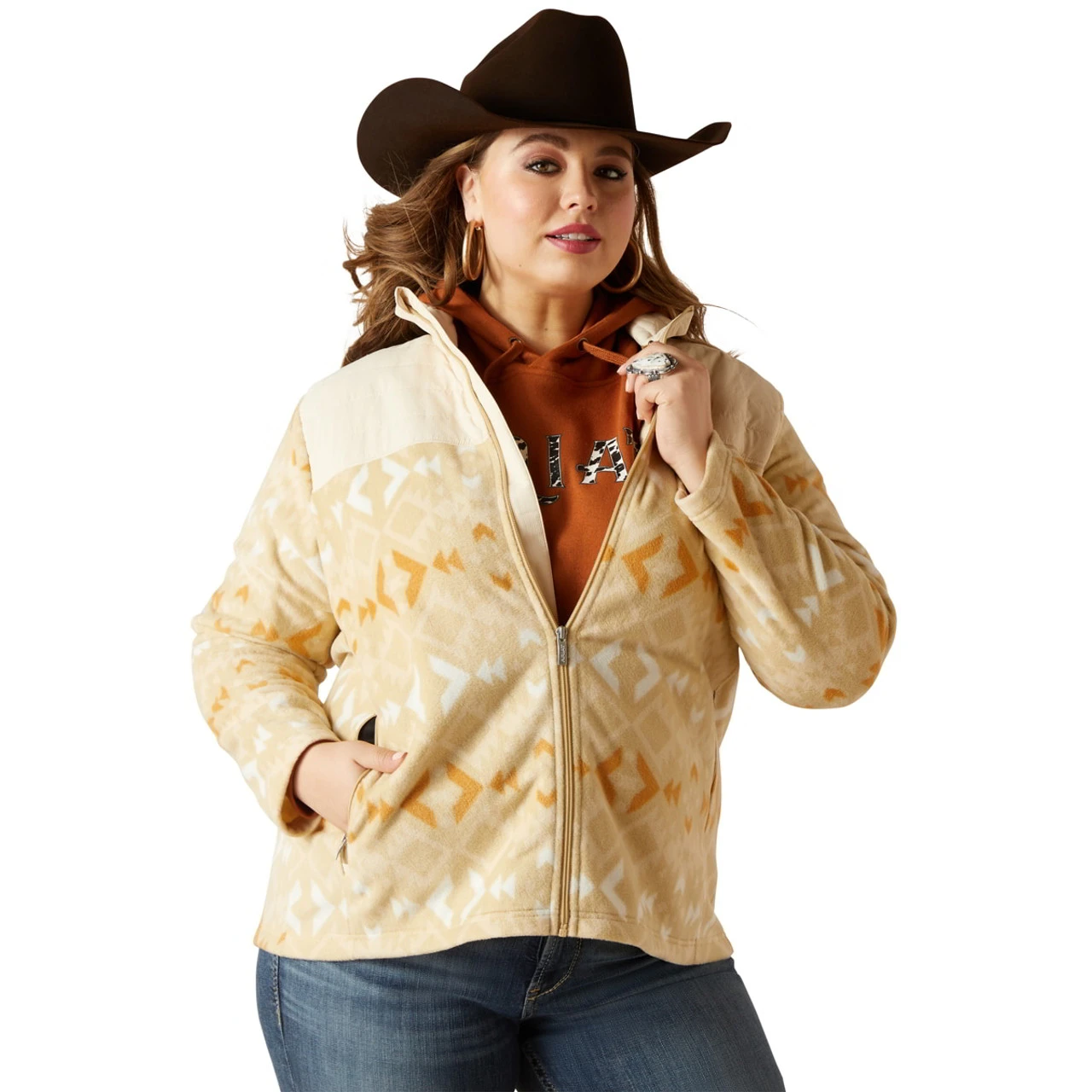 Ariat Womens Sand Dune Prescott Fleece Jacket 1 Ariat Womens Sand Dune Prescott Fleece Jacket