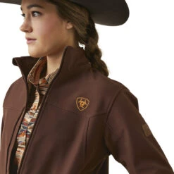Ariat Womens Chocolate Team Logo Softshell Chimayo Jacket -Ariat Shop P2769830 3 76299.1692304152