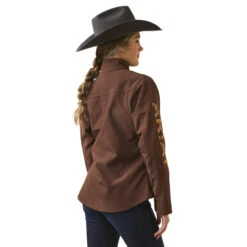 Ariat Womens Chocolate Team Logo Softshell Chimayo Jacket -Ariat Shop P2769830 4 63602.1692304152
