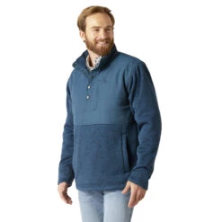 Ariat Mens Mojolica Blue Caldwell Reinforced Snap Sweater