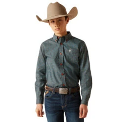 Ariat Boys Bitter Chocolate Broderick Classic Long Sleeve Shirt