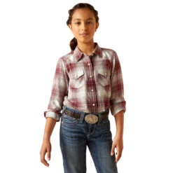 Ariat Girls Laramie Plaid Afternoon Long Sleeve Western Shirt