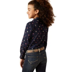 Ariat Girls Navy Western Love Team Kirby Long Sleeve Shirt -Ariat Shop P2770945 4 16559.1692304248