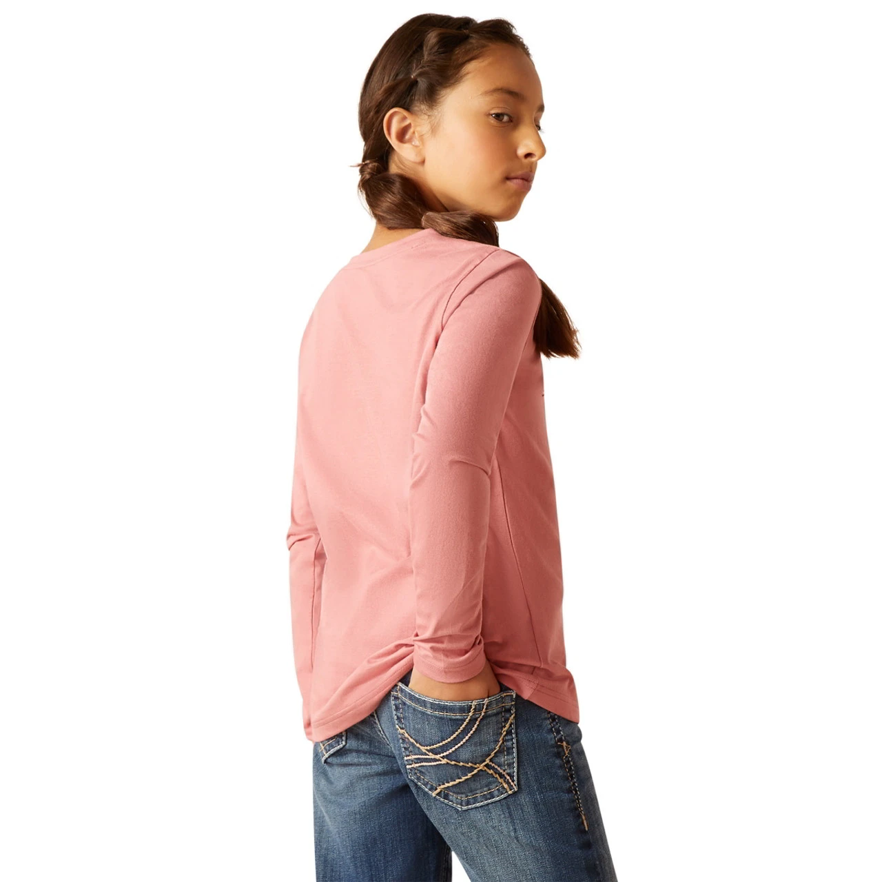 Ariat Girls Dusty Rose Flora Long Sleeve Shirt 3 Ariat Girls Dusty Rose Flora Long Sleeve Shirt - Image 3