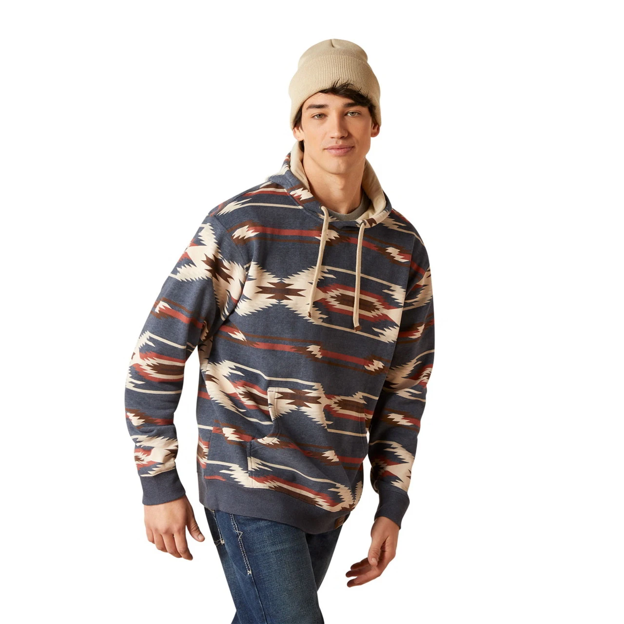 Ariat Mens Navy Printed Chimayo Hoodie 1 Ariat Mens Navy Printed Chimayo Hoodie