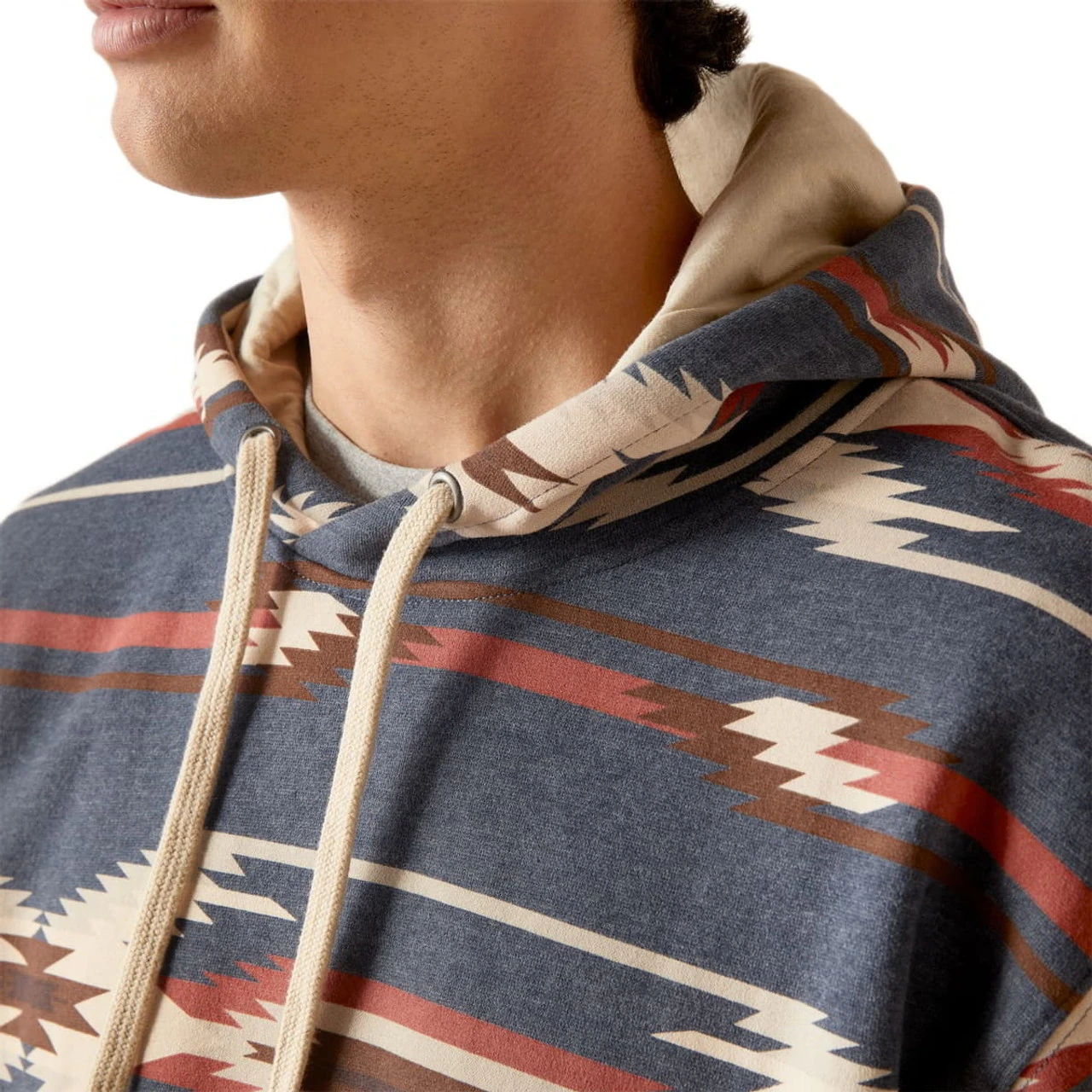 Ariat Mens Navy Printed Chimayo Hoodie 2 Ariat Mens Navy Printed Chimayo Hoodie - Image 2