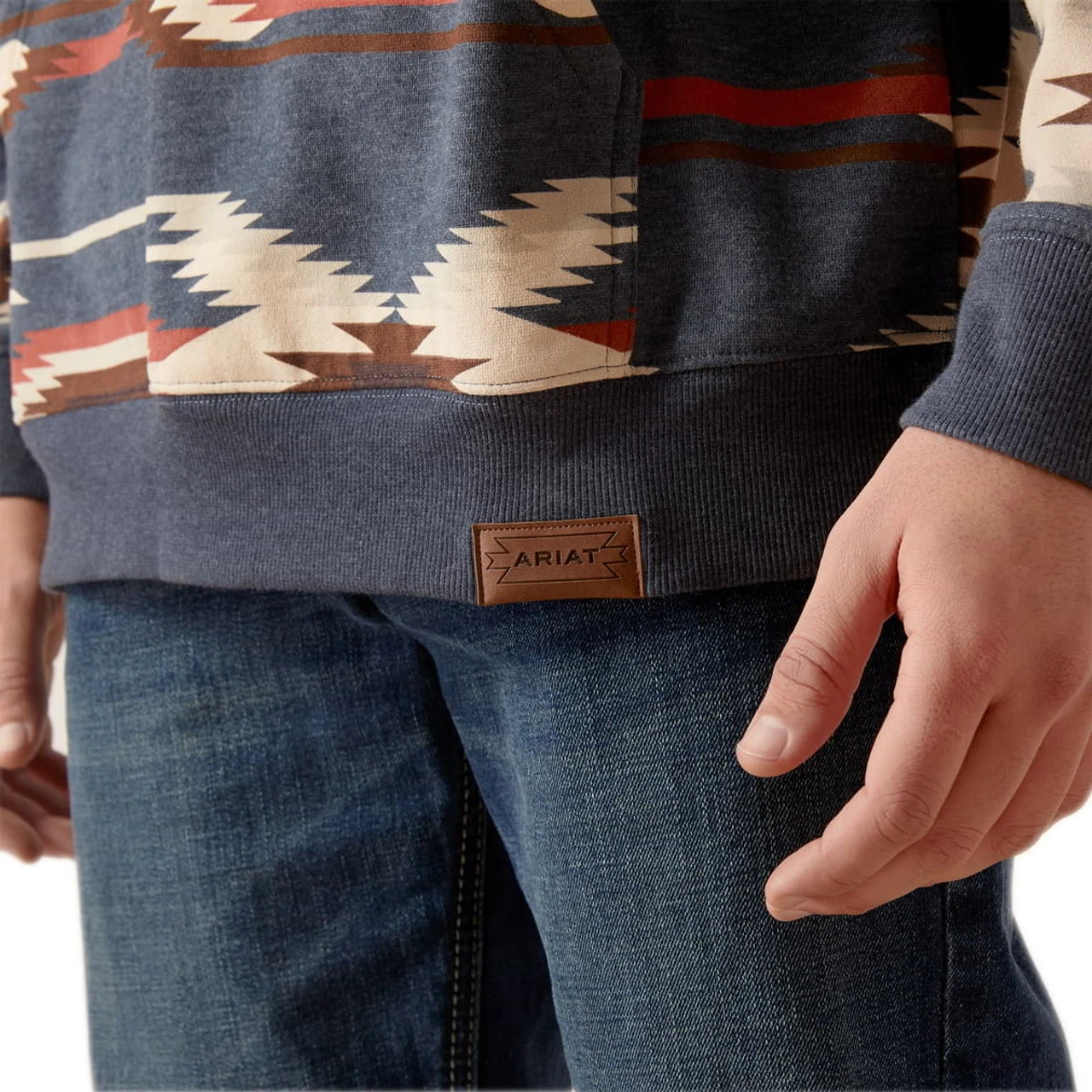 Ariat Mens Navy Printed Chimayo Hoodie 3 Ariat Mens Navy Printed Chimayo Hoodie - Image 3