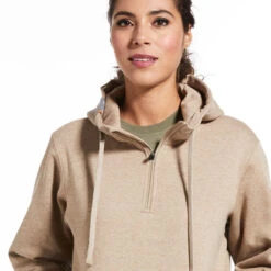 Ariat Womens Dark Oatmeal Heather Rebar Skill Set 1/2 Zip Hoodie -Ariat Shop P2771645 3 85612.1672764727