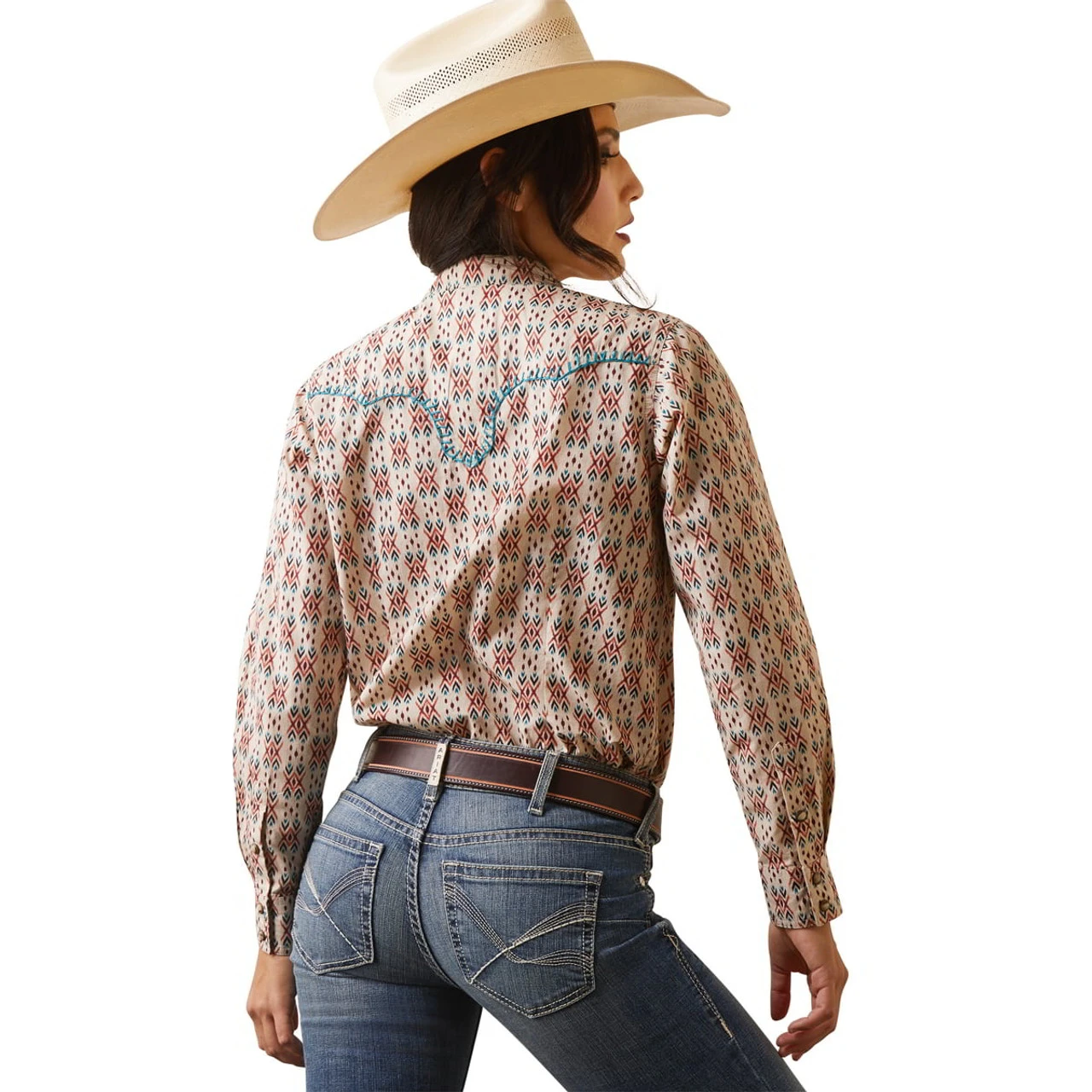 Ariat Womens R.E.A.L. Cimarron Southwest Print Long Sleeve Western Shirt 2 Ariat Womens R.E.A.L. Cimarron Southwest Print Long Sleeve Western Shirt - Image 2