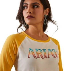 Ariat Womens Coconut Milk And Yolk Yellow Serape Stripe Tee 5 Ariat Womens Coconut Milk And Yolk Yellow Serape Stripe Tee -Ariat Shop P2791380 3 32102.1675716350