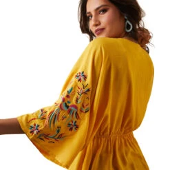 Ariat Womens Rodeo Chica Yellow Carmen Top -Ariat Shop P2791410 3 27225.1675716279