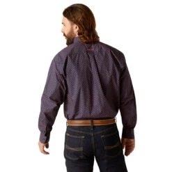 Ariat Men's Blue Palmer Classic Fit Long Sleeve Button Up Shirt -Ariat Shop P2793145 3 90283.1697063405