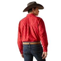 Ariat Men's Red Parsons Southwestern Print Long Sleeve Button-Down Western Shirt -Ariat Shop P2793165 3 55465.1697043006