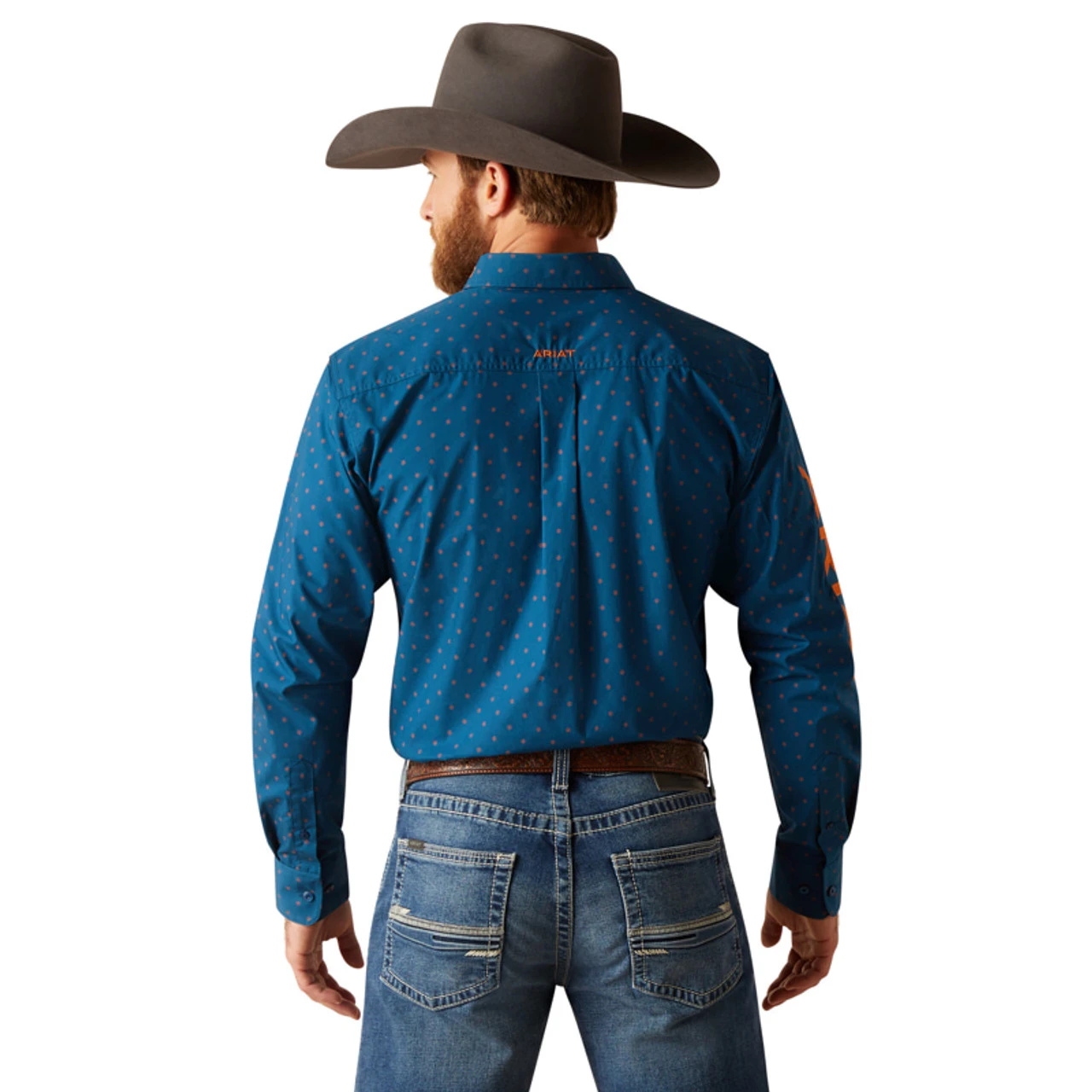 Ariat Men's Blue Team Clarence Fitted Long Sleeve Shirt 4 Ariat Men's Blue Team Clarence Fitted Long Sleeve Shirt - Image 4