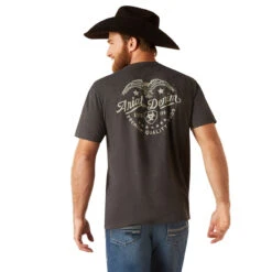 Ariat Men's Charcoal Heather Eagle Round Short Sleeve T-Shirt -Ariat Shop P2793265 3 11325.1697043086