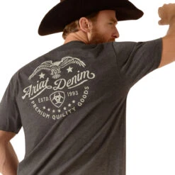 Ariat Men's Charcoal Heather Eagle Round Short Sleeve T-Shirt -Ariat Shop P2793265 4 40829.1697043086