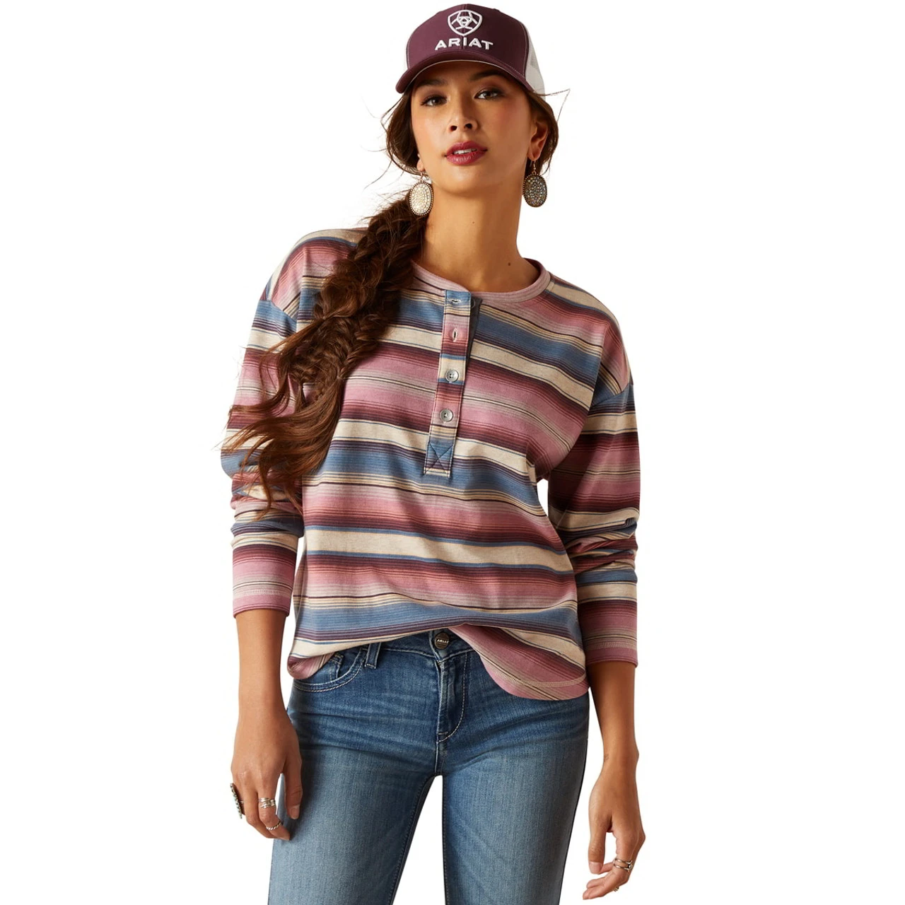 Ariat Womens Endless Serape Terry Henley Sweatshirt 1 Ariat Womens Endless Serape Terry Henley Sweatshirt