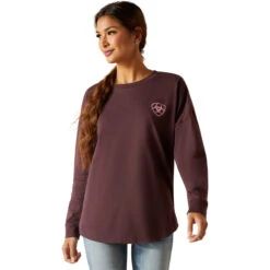 Ariat Womens Clove Brown Ariat Script Long Sleeve Tee