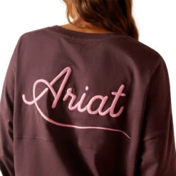 Ariat Womens Clove Brown Ariat Script Long Sleeve Tee -Ariat Shop P2796415 3 52761.1695137951