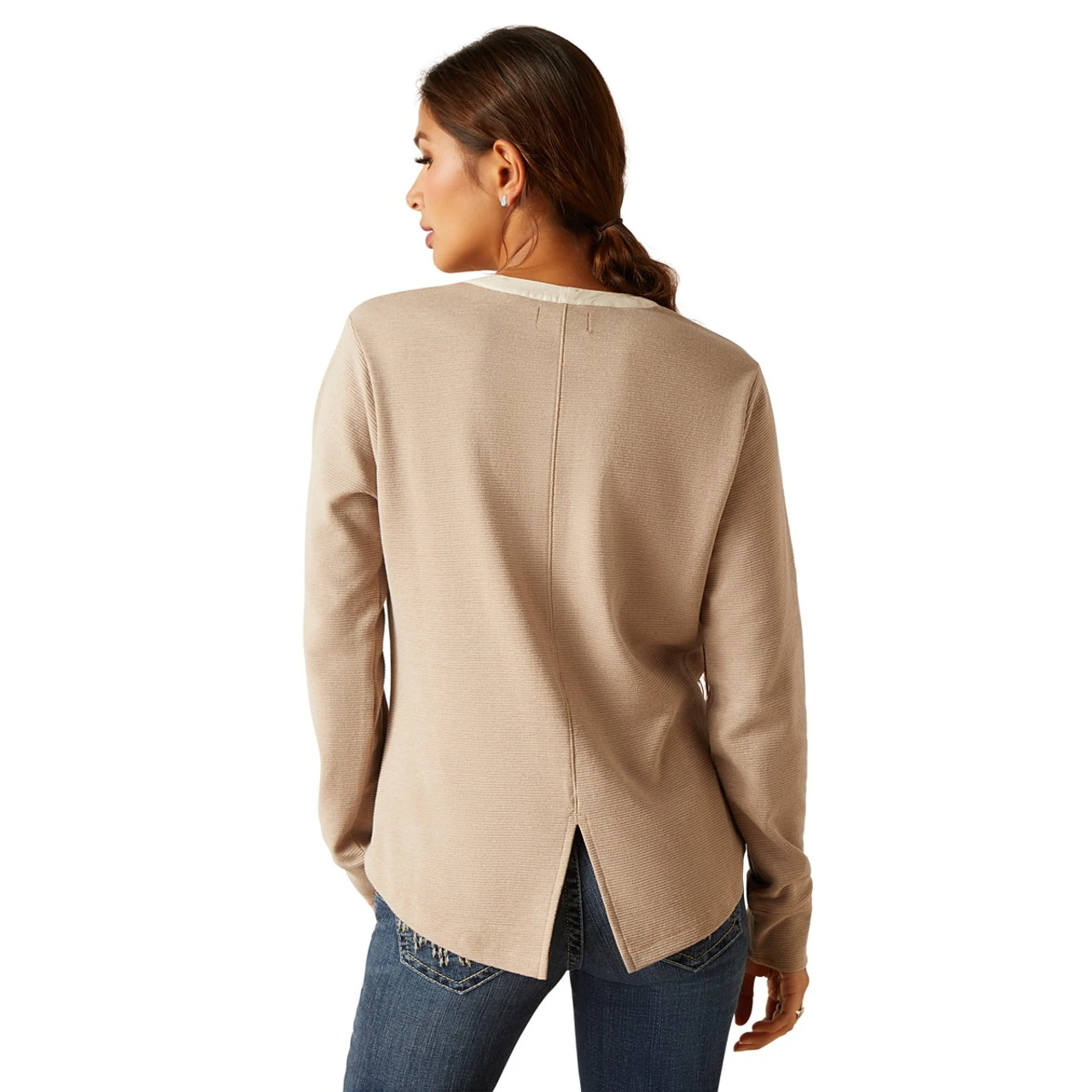 Ariat Womens Savannah Tan Prairie Henley Top 2 Ariat Womens Savannah Tan Prairie Henley Top - Image 2