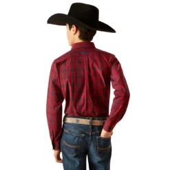 Ariat Boy's Red Pro Series Paxton Classic Fit Long Sleeve Shirt -Ariat Shop P2796500 3 16879.1697043048