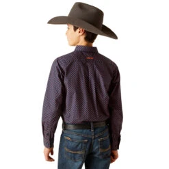 Ariat Boy's Blue Palmer Classic Fit Long Sleeve Shirt -Ariat Shop P2796550 3 59003.1697043027