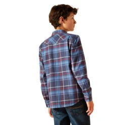 Ariat Boy's Indigo Plaid Harim Retro Fit Long Sleeve Shirt 5 Ariat Boy's Indigo Plaid Harim Retro Fit Long Sleeve Shirt -Ariat Shop P2796575 3 13241.1697043063