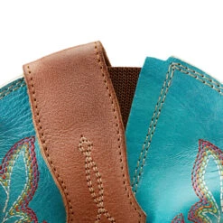 Ariat Women's Blue/Brown Round Up Wide Square Toe Stretch Fit Western Boot -Ariat Shop P2797575 5 40471.1697043011