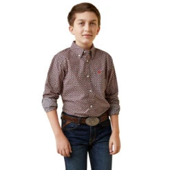 Ariat Boys Reckless Apricot Blush Osman Casual Series Classic Fit Long Sleeve Shirt