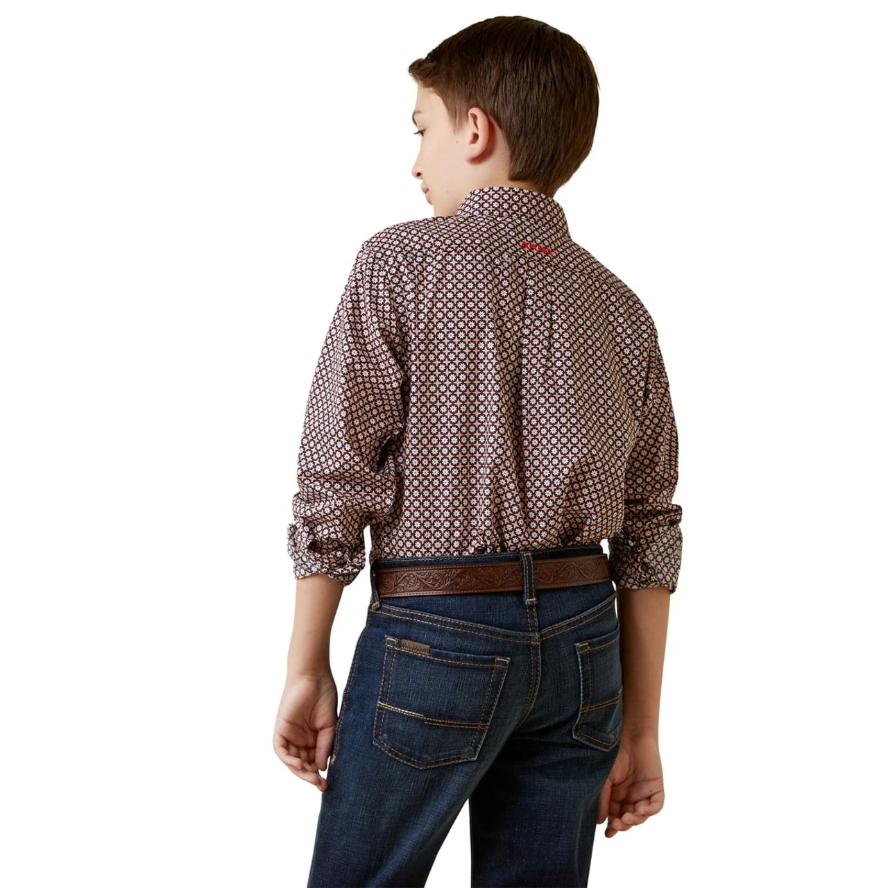 Ariat Boys Reckless Apricot Blush Osman Casual Series Classic Fit Long Sleeve Shirt 2 Ariat Boys Reckless Apricot Blush Osman Casual Series Classic Fit Long Sleeve Shirt - Image 2