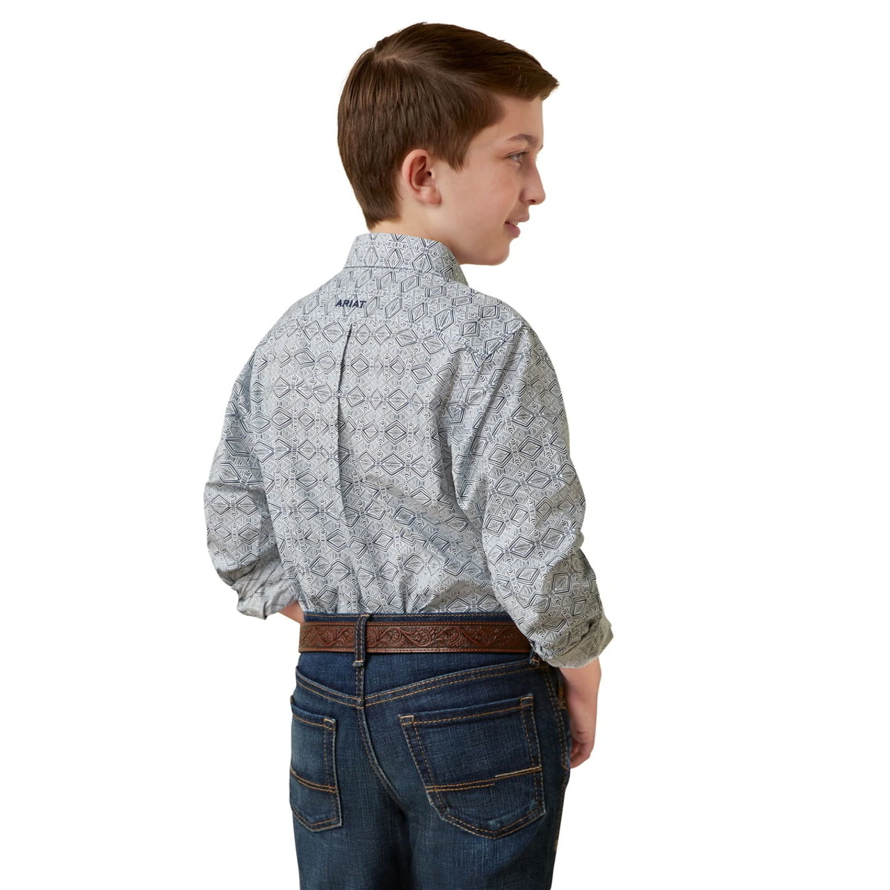 Ariat Boys Blue Orville Casual Series Classic Fit Long Sleeve Shirt 2 Ariat Boys Blue Orville Casual Series Classic Fit Long Sleeve Shirt - Image 2