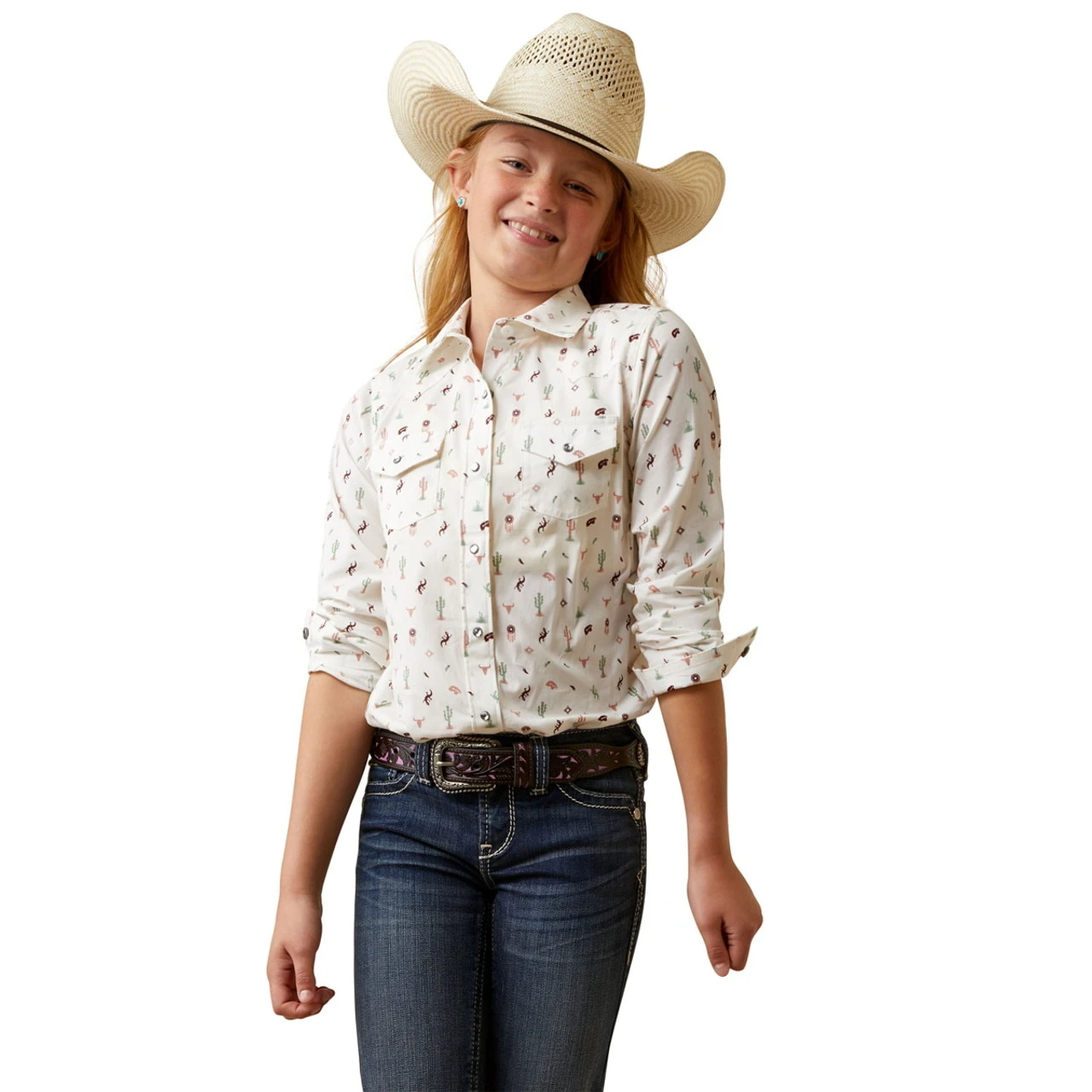 Ariat Girls R.E.A.L. Multi Santa Fe Long Sleeve Western Shirt 1 Ariat Girls R.E.A.L. Multi Santa Fe Long Sleeve Western Shirt